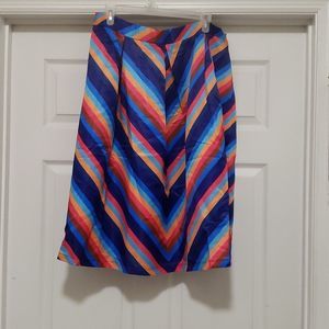 Oeuvre womens 2XL rainbow stripes flare skirt